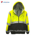 Venta caliente venta al por mayor ANSI 107 clase 3 2-tono de seguridad sudadera con capucha completa cremallera Hi Vis sudadera con capucha